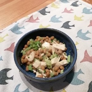 納豆の食べ方-チキン＆ブロッコリー♪